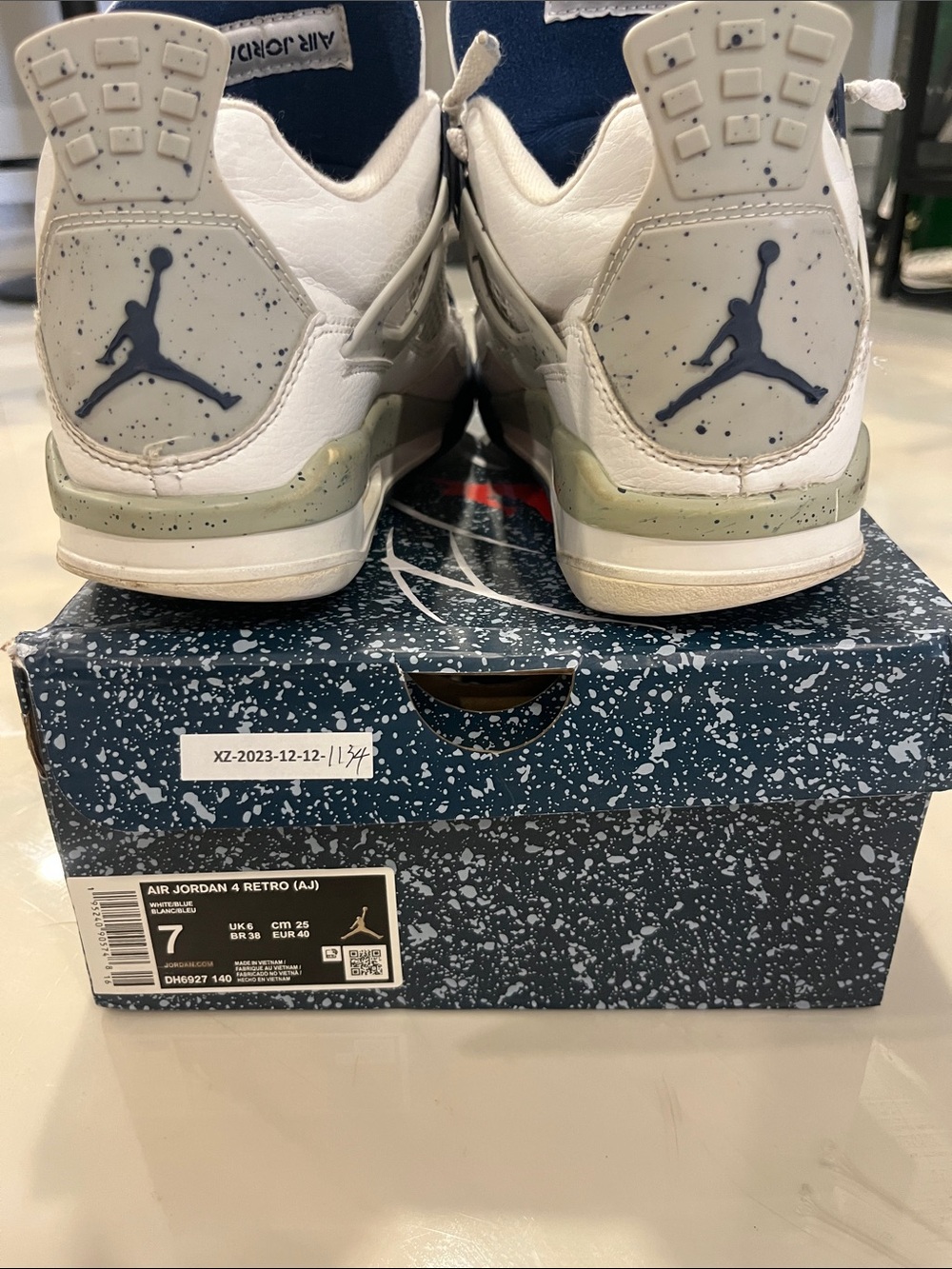 Jordan Kids Retro Sneakers White and Navy